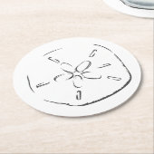 サンドドルスケッチ ラウンドペーパーコースター (アングル)
