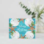 サンドドルスターフィッシュクリスマスメッセージポストカード ポストカード (スタンド正面)