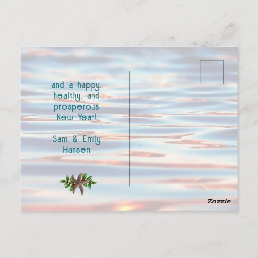 サンドドルスターフィッシュクリスマスメッセージポストカード ポストカード (裏面)