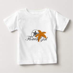 サンドドルスターフィッシュフラワーガール ベビーTシャツ