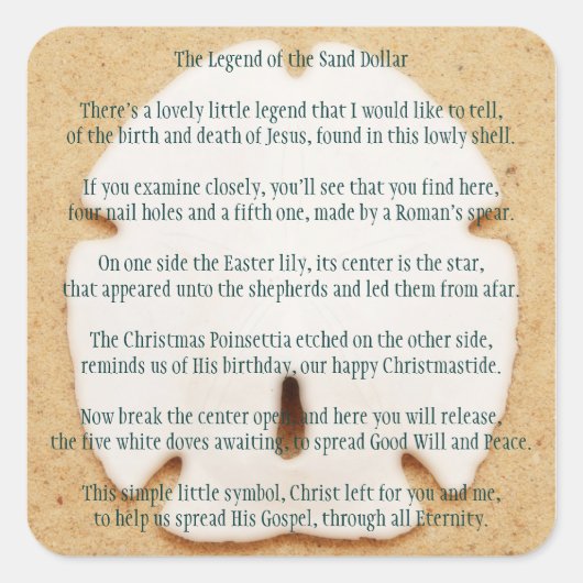 サンドドルステッカーの伝説 スクエアシール (正面)