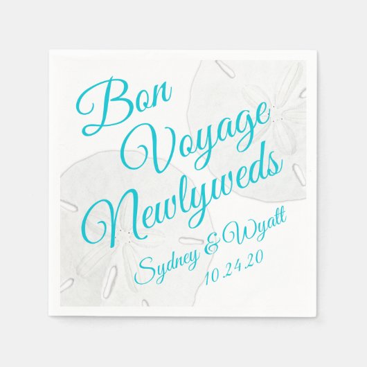 サンドドルズカスタムウェディングブレックファーストナプキンス スタンダードカクテルナプキン (正面)