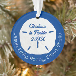 サンドドルトロピカルクリスマスホリデーネイビー オーナメント