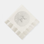 サンドドルニュートラルビーチをテーマにしたカスタム 縁ありランチョンナプキン (角)