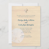 サンドドルハート木材ビーチ式結婚の 招待状 (正面)