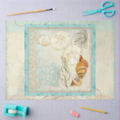 サンドドルビーチシーシェルズシーサイドデカップアート 薄葉紙 (クラフト)