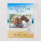 サンドドルビーチハッピーニューイヤー写真はがき シーズンポストカード (正面)