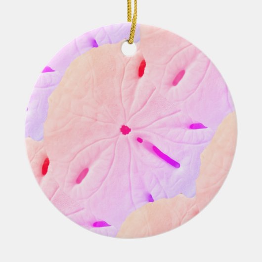 サンドドルビーチピンクパープル2020芸術的年 セラミックオーナメント (正面)