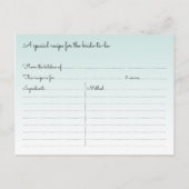 サンドドルビーチブライダルシャワーレシピカード インビテーションポストカード (裏面)