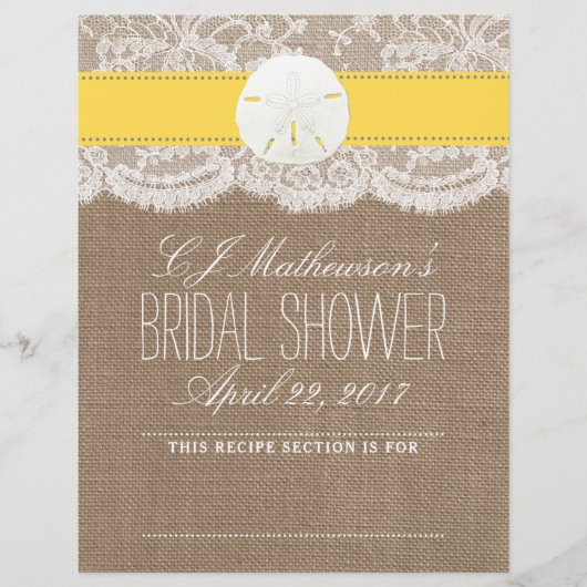 サンドドルビーチブライダルシャワーレシピ分周器 (正面)