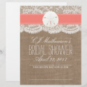 サンドドルビーチブライダルシャワーレシピ分周器 (正面/裏面)