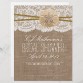 サンドドルビーチブライダルシャワーレシピ分周器 (正面/裏面)