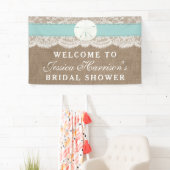 サンドドルビーチブライダルシャワー-ターコイズ 横断幕 (インサイチュ)