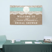 サンドドルビーチブライダルシャワー-ターコイズ 横断幕 (トレードショー)