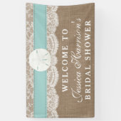 サンドドルビーチブライダルシャワー-ターコイズ 横断幕 (縦)