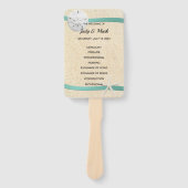 サンドドルビーチ結婚式プログラムファン ハンドファン (正面)