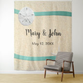 サンドドルビーチ結婚式写真の背景 タペストリー (インサイチュ)