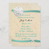 サンドドルビーチ結婚式婚約パーティ招待状 招待状 (正面/裏面)