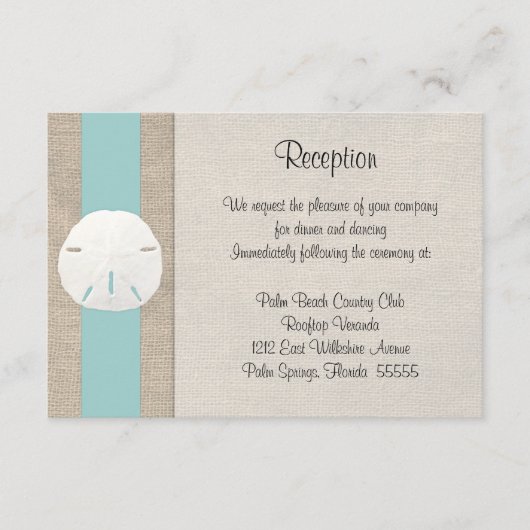 サンドドルビーチ結婚式披露宴招待状車 エンクロージャーカード (正面)