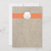 サンドドルビーチ結婚式招待状 – オレンジ 招待状 (裏面)