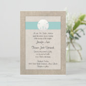 サンドドルビーチ結婚式招待状-ターコイズ 招待状 (スタンド正面)