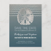 サンドドルビーチ結婚式日付のカードを保存 案内ポストカード (正面)