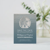 サンドドルビーチ結婚式日付のカードを保存 案内ポストカード (スタンド正面)