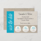 サンドドルビーチ結婚式日付を保存マリブ セーブザデート (正面/裏面)