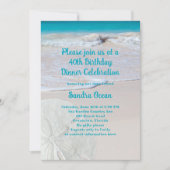 サンドドルビーチ誕生日パーティーの招待 招待状 (正面)