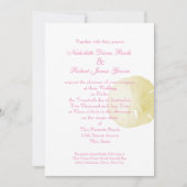 サンドドルピンクと黄結婚色 招待状 (正面)