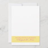 サンドドルピンクと黄結婚色 招待状 (裏面)