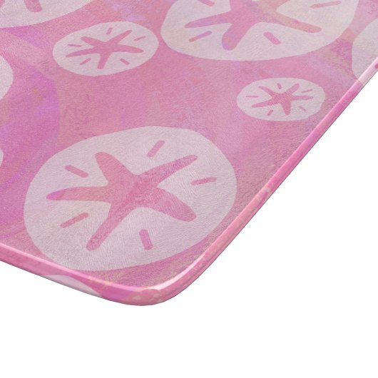 サンドドルホワイトとピンク カッティングボード (角)