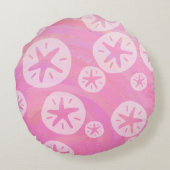 サンドドルホワイトとピンク ラウンドクッション (裏面)