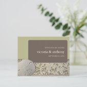 サンドドルレース、ヴィンテージビーチ結婚式ありがとう ポストカード (スタンド正面)