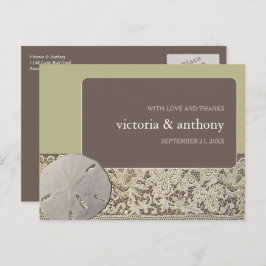 サンドドルレース、ヴィンテージビーチ結婚式ありがとう ポストカード