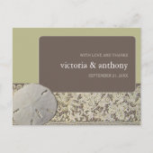 サンドドルレース、ヴィンテージビーチ結婚式ありがとう ポストカード (正面)