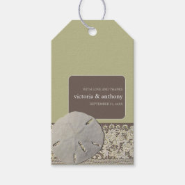 サンドドルレース、ヴィンテージビーチ結婚式の好意 ギフトタグ