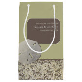 サンドドルレース、ヴィンテージビーチ結婚式の好意 スモールペーパーバッグ (正面)