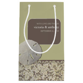 サンドドルレース、ヴィンテージビーチ結婚式の好意 スモールペーパーバッグ