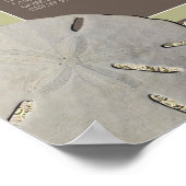 サンドドルレース、ヴィンテージビーチ結婚式テーブルプラン ポスター (角)