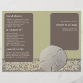 サンドドルレース、ヴィンテージビーチ結婚式プログラム (正面)