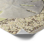 サンドドルレース、ヴィンテージビーチ結婚式歓迎 ポスター (角)