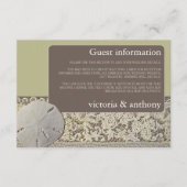 サンドドルレース、ヴィンテージビーチ結婚式詳細 エンクロージャーカード (正面)