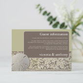 サンドドルレース、ヴィンテージビーチ結婚式詳細 エンクロージャーカード (スタンド正面)