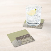 サンドドルレース、ヴィンテージビーチ結婚式 スクエアペーパーコースター (インサイチュ)