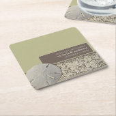 サンドドルレース、ヴィンテージビーチ結婚式 スクエアペーパーコースター (アングル)