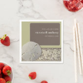 サンドドルレース、ヴィンテージビーチ結婚式 スタンダードカクテルナプキン (インサイチュ)