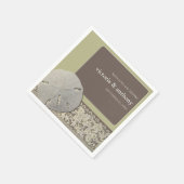 サンドドルレース、ヴィンテージビーチ結婚式 スタンダードカクテルナプキン (角)