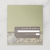 サンドドルレース、ヴィンテージビーチ結婚式 プレイスカード (外部開封)