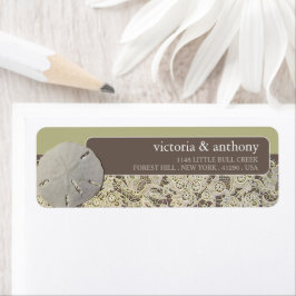 サンドドルレース、ヴィンテージビーチ結婚式 ラベル